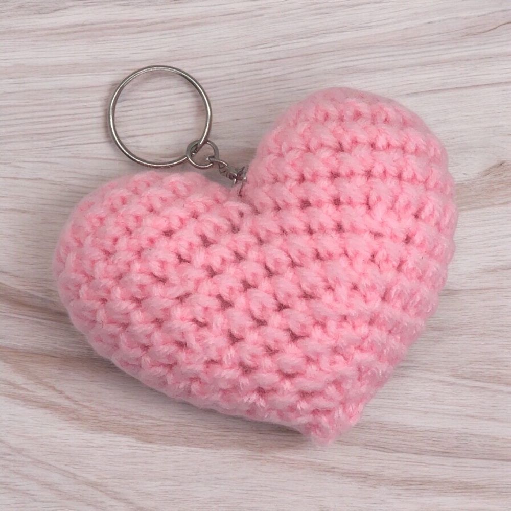 Crochet Heart Bag Charm 💞 Pocket-Sized Love💕 Love on the Go Keychain